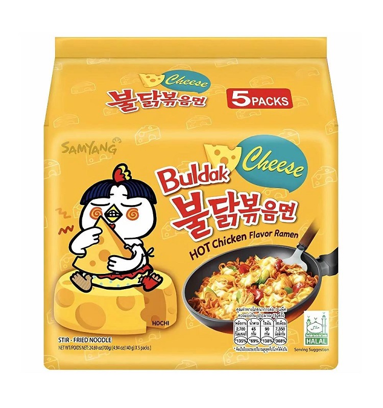 Ramen istantanei piccanti pollo con formaggio - SamYang 5x 140g